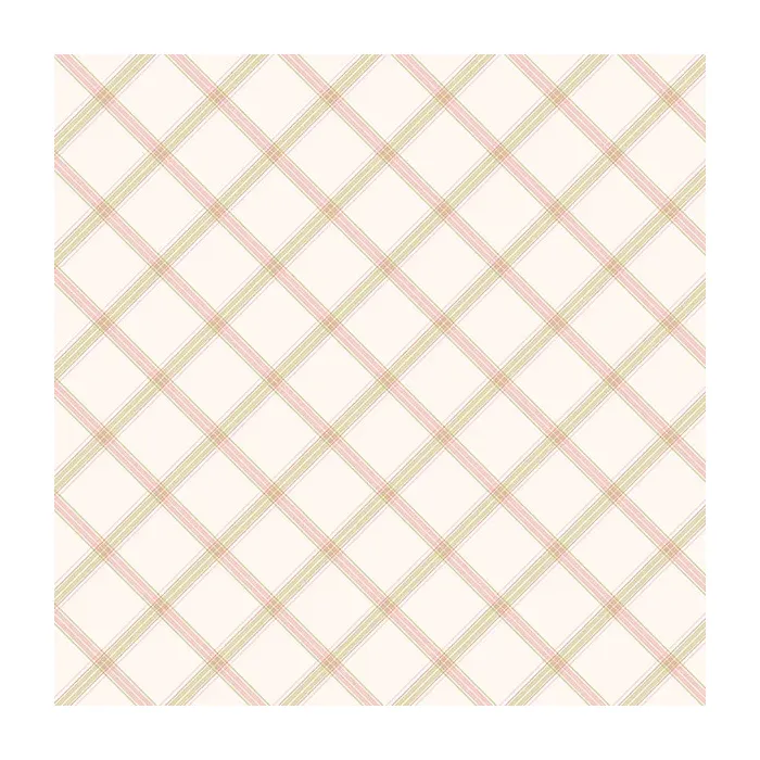 Pretty Plaid Wallpaper Pink, Green Norwall Wallcovering PP35544