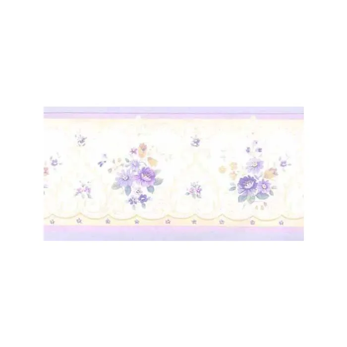 Small Print Purple Floral Wallpaper Border - Patton Norwall