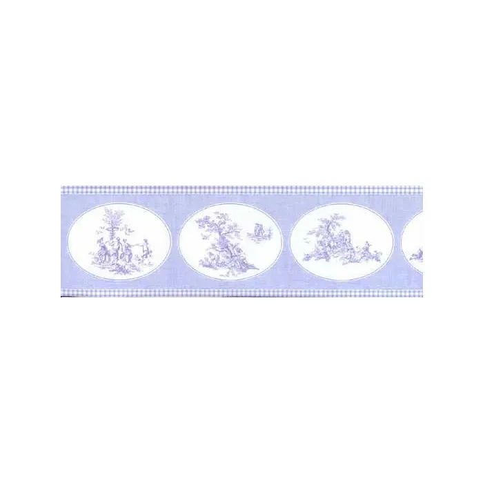 Oval Shaped Toile Wallpaper Border - Norwall