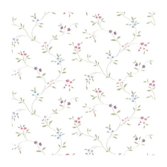Small Floral Trail Wallpaper Pink, Blue, Green, Purple Norwall Wallcovering PR33801