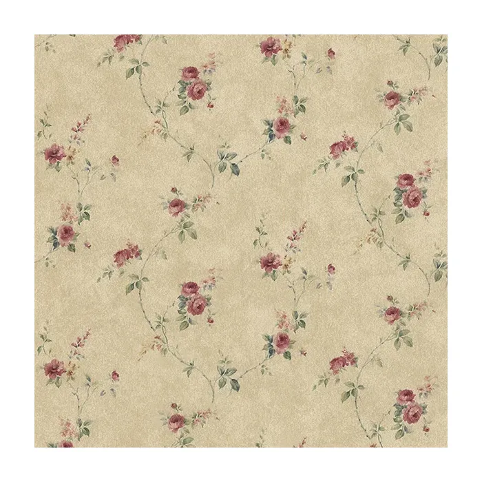 Laura's Trail Wallpaper Tan, Brown, Red, Green, Beige, Yellow Norwall Wallcovering PR33806