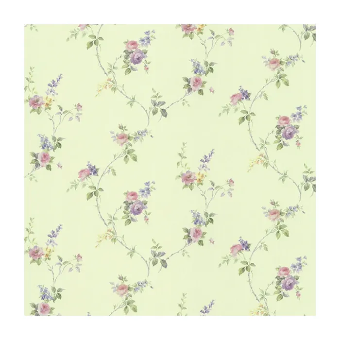 Laura's Trail Wallpaper Green, Pink, Purple, Light Blue Norwall Wallcovering PR33810