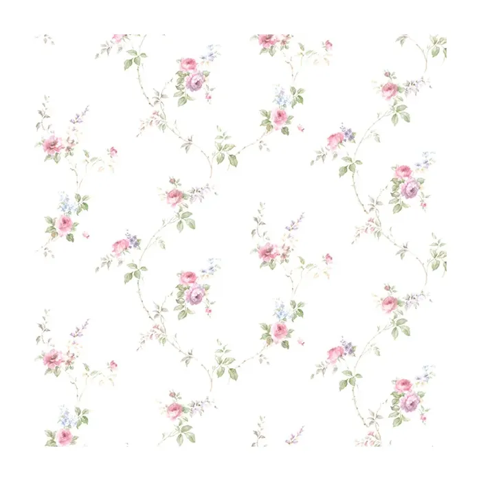 Laura's Trail Wallpaper Pink, Purple, Green, Blue, Brown Norwall Wallcovering PR33811