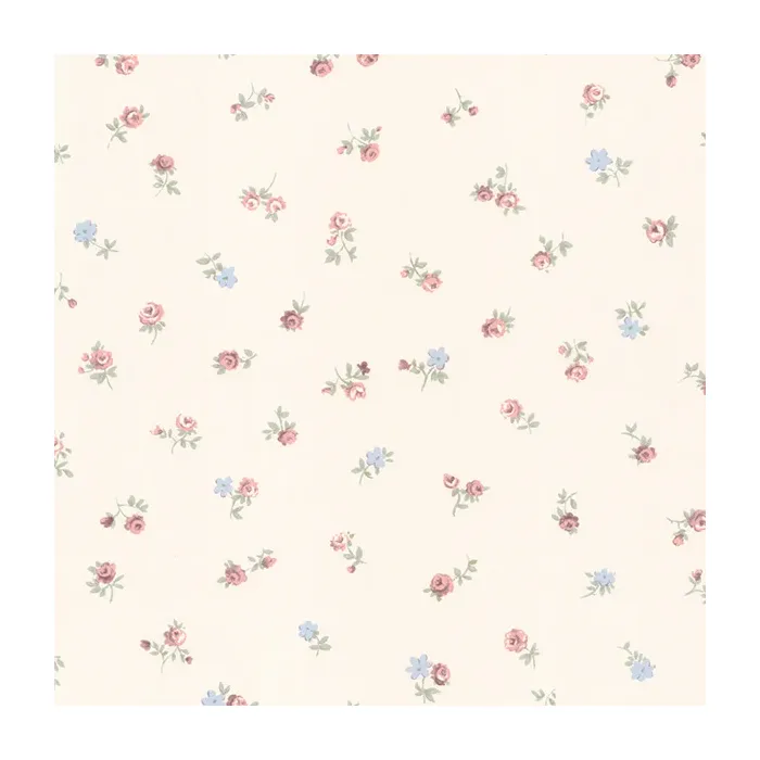 Shabby Rose Buds Wallpaper Cream, Pink, Blue, Green Norwall Wallcovering PR33812