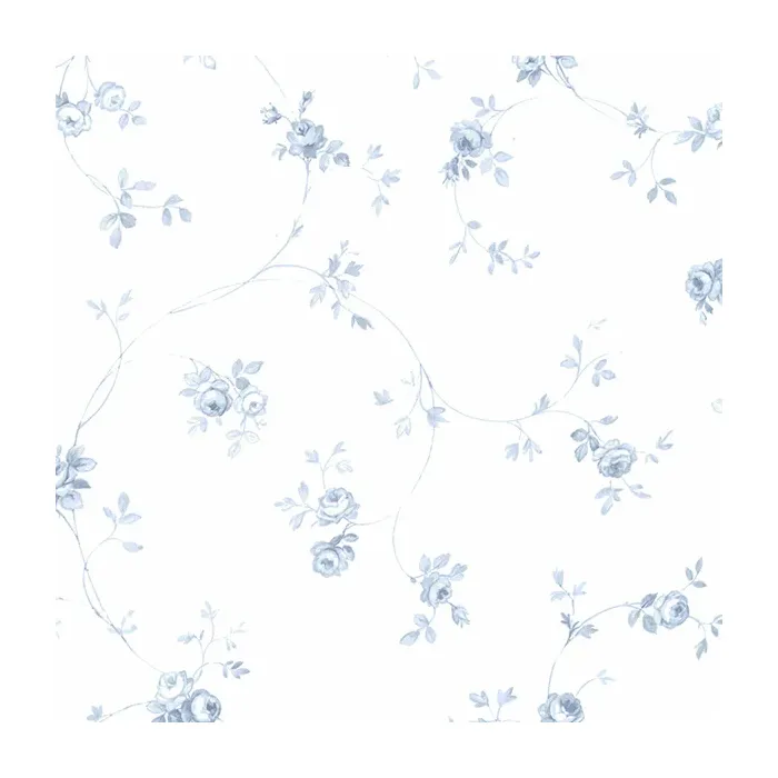 Delft Rose Wallpaper Light Blue, Blue Norwall Wallcovering PR33826