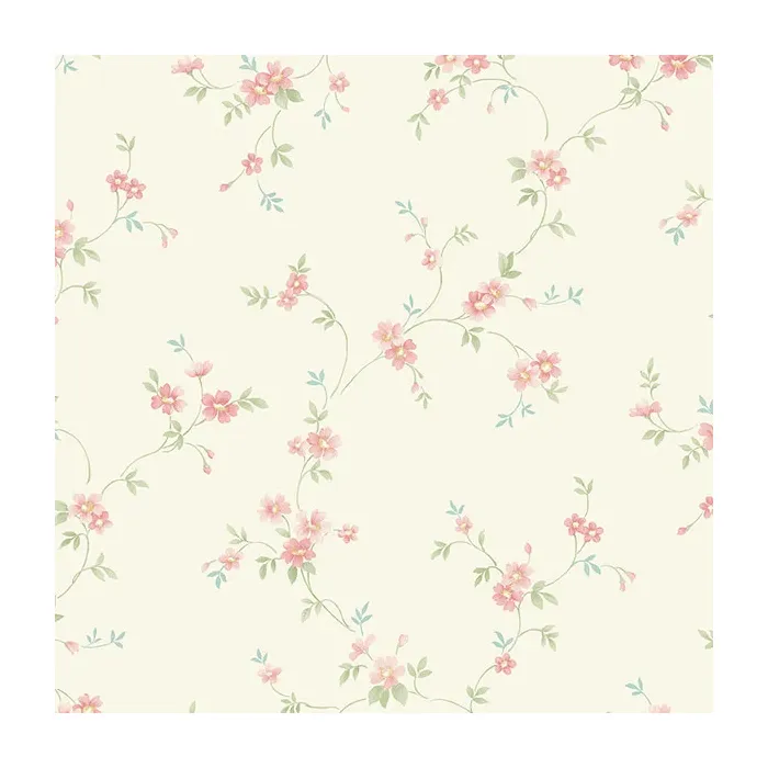 Como Trail Wallpaper Light Yellow, Turquoise, Pink Norwall Wallcovering PR33835