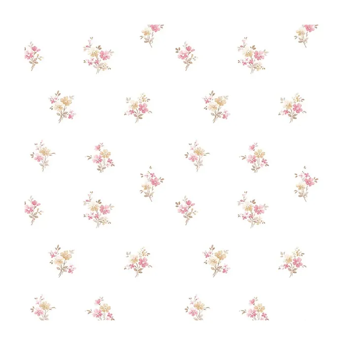 Delicate Daisies Wallpaper Beige, Red, Brown Norwall Wallcovering PR33839