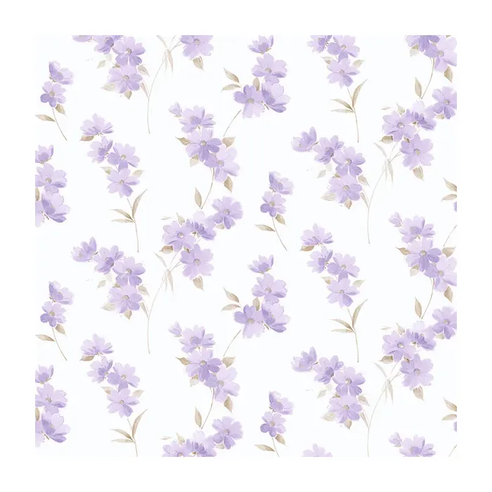 Dawn Floral Wallpaper Purple, Brown Norwall Wallcovering PR33850
