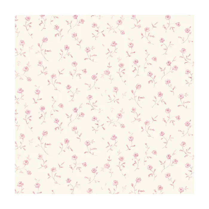 Rose Meadow Wallpaper Cream, Pink Norwall Wallcovering PR33857