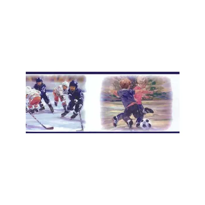 Soccer and Hockey Wallpaper Border