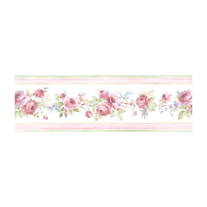 White Wedding Wallpaper Border Pink, Purple, Blue, Light Brown Norwall Wallcovering PR79654