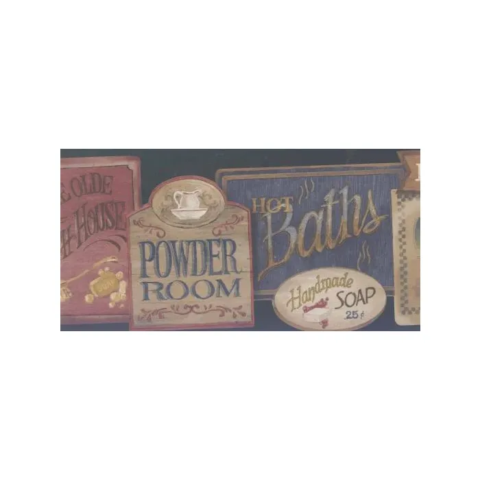 Antique Soap Bathroom Wallpaper Border