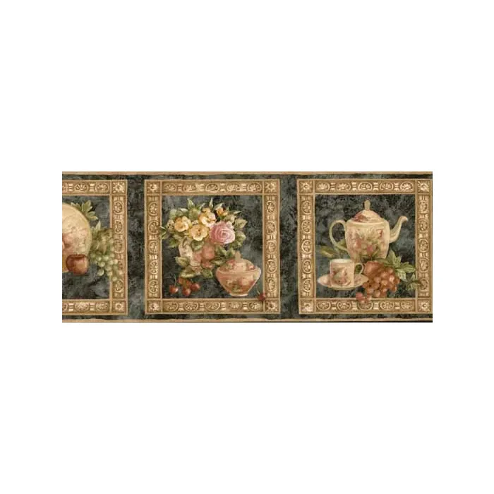 Floral and Fruit Frame Wallpaper Border