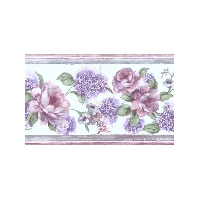 Soft Pastel Flower Wall Paper Border