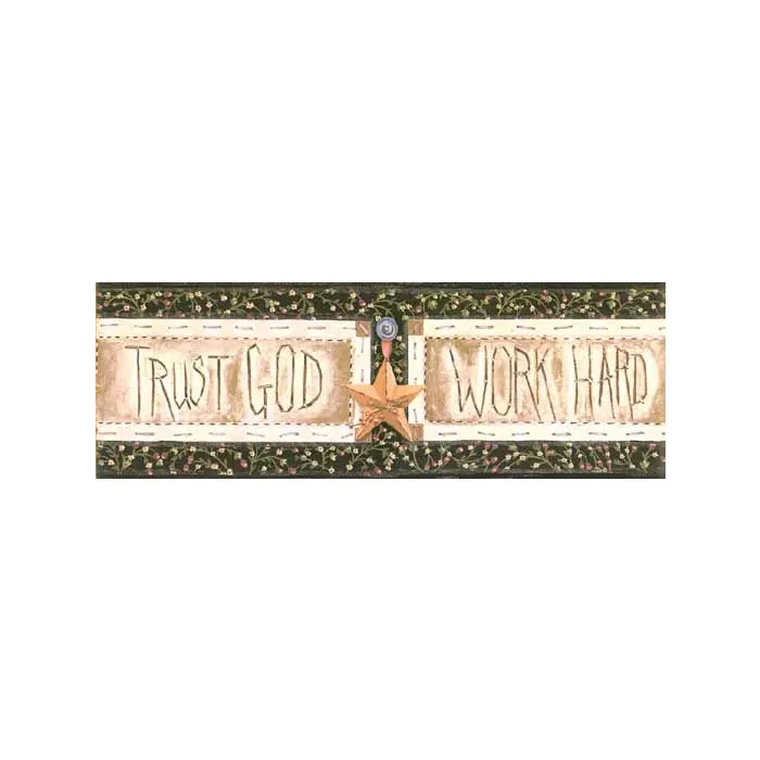 Country Sampler Black Wallpaper Border