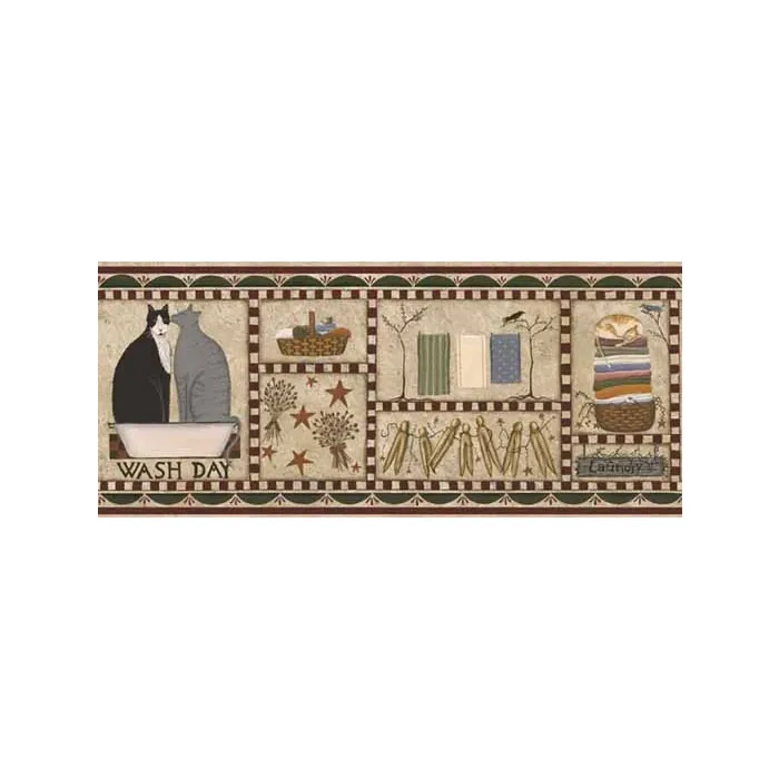 Wash Day Beige Wallpaper Border