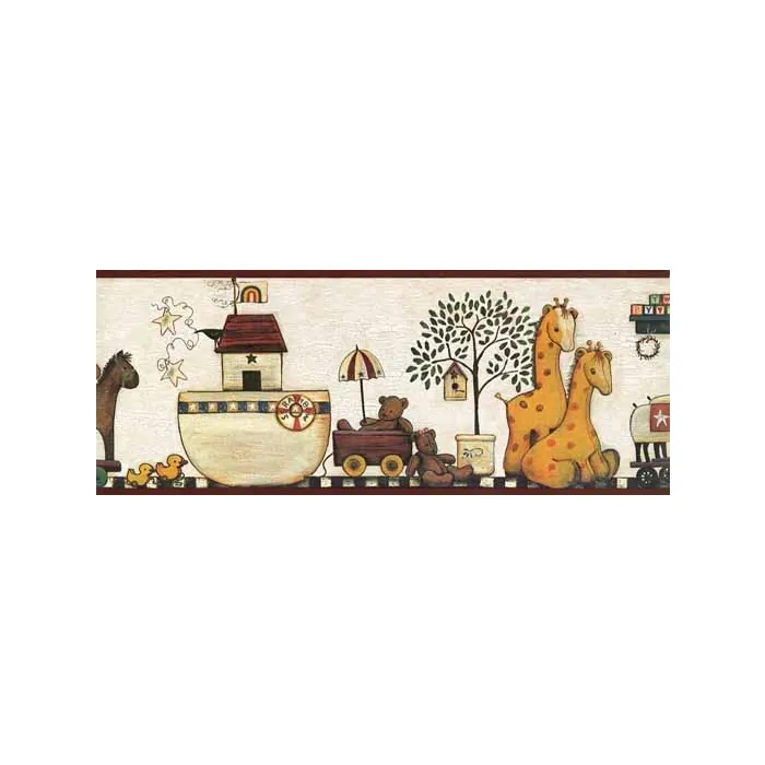 Nursery Room Noahs Ark Wallpaper Border RF3665BDB