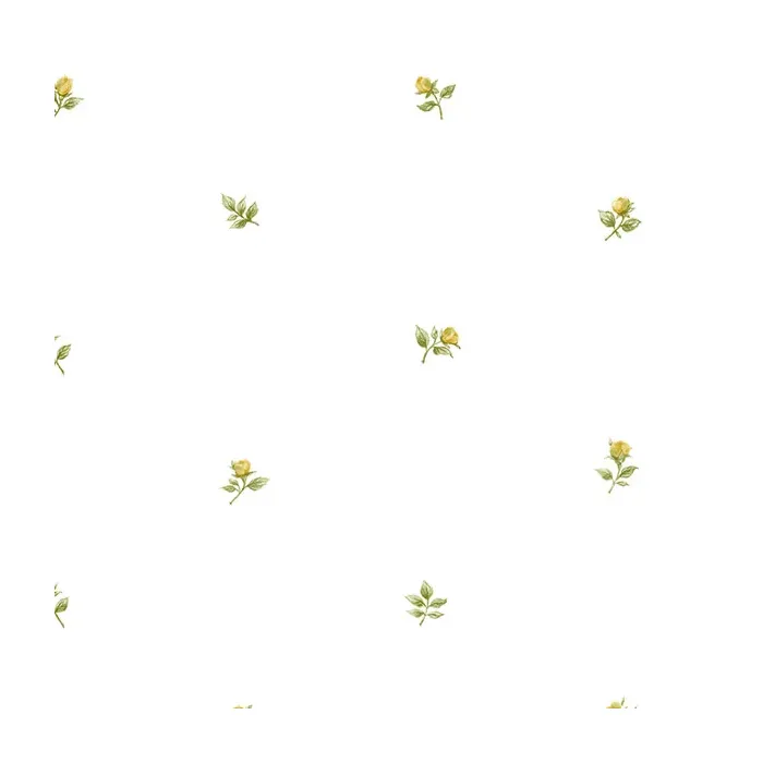 Rose Buds Wallpaper Yellow, Green Norwall Wallcovering RG35721