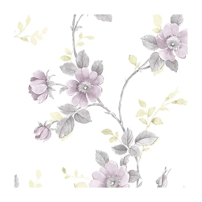 Poppy Wallpaper Grey, Purple Norwall Wallcovering RG35729
