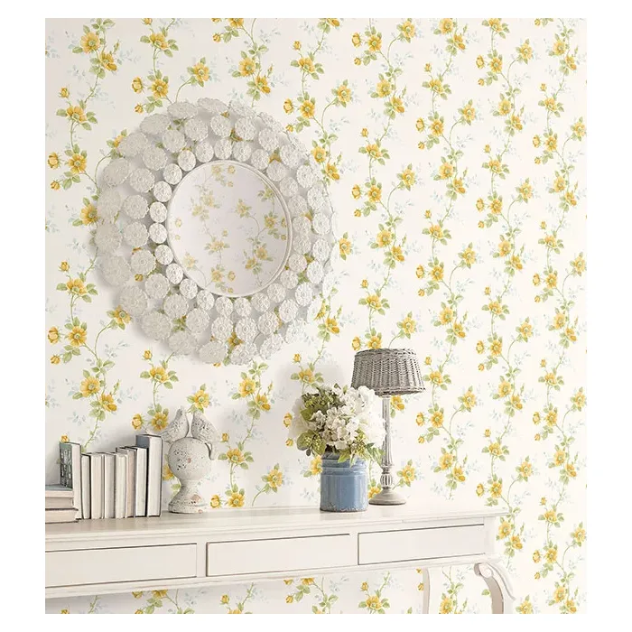Poppy Wallpaper Yellow, Green, Blue Norwall Wallcovering RG35730