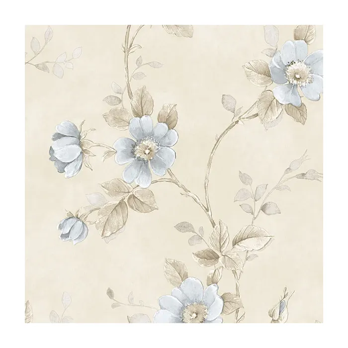 Poppy Wallpaper Blue, Beige Norwall Wallcovering RG35732