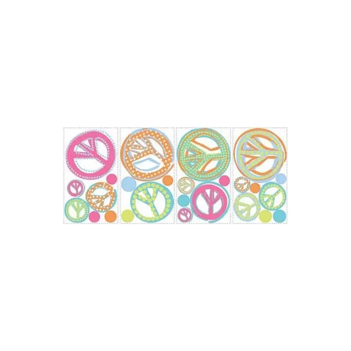 Peace Signs Glitter Appliques