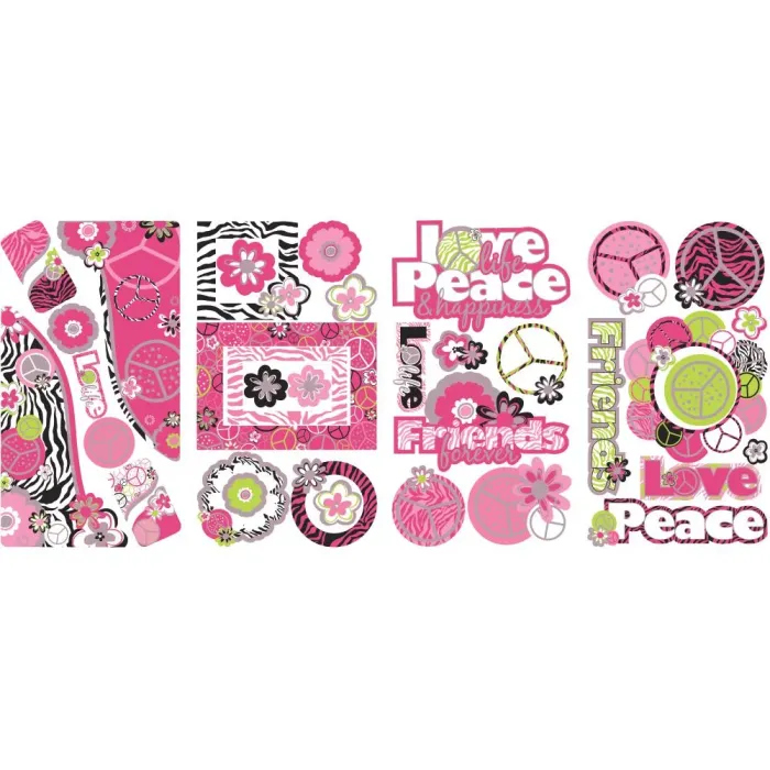 Cool Kids Peace Sign Frames Wall Decals