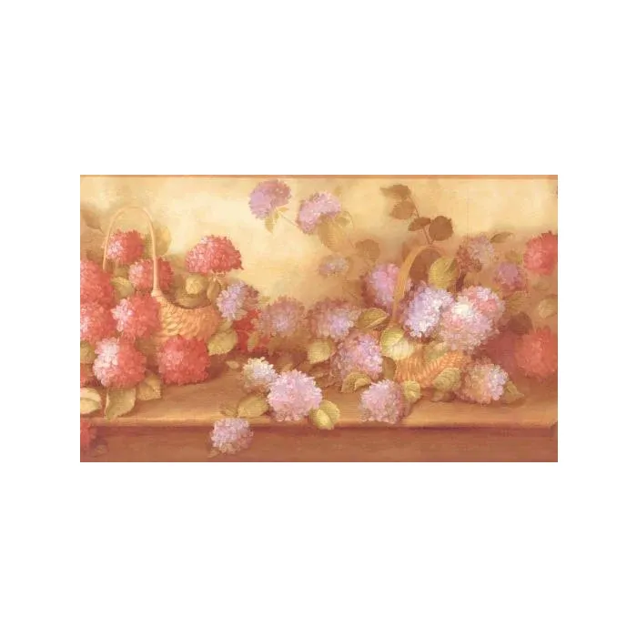 Hydrangea Basket Wallpaper Border