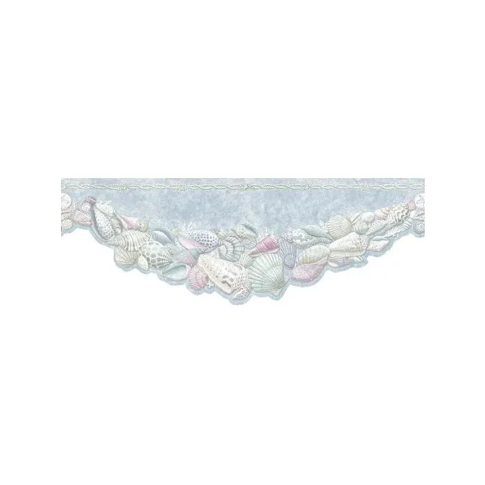 Blue Die Cut Seashell Wallpaper Border