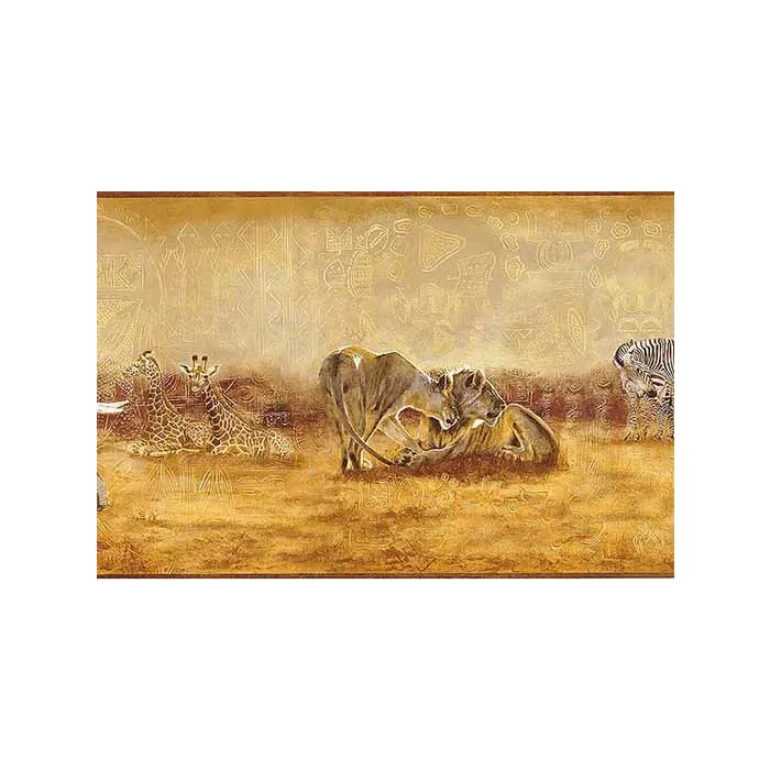 African Safari Scroll Wallpaper Border