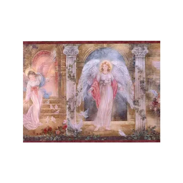 Herald Angels Burgundy Wallpaper Border