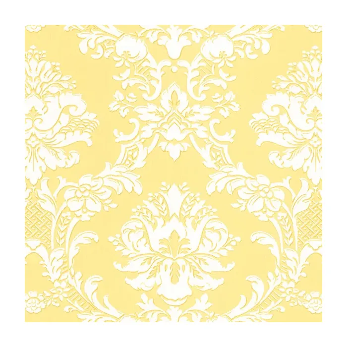 Document Damask Wallpaper Yellow, White Norwall Wallcovering SD25650