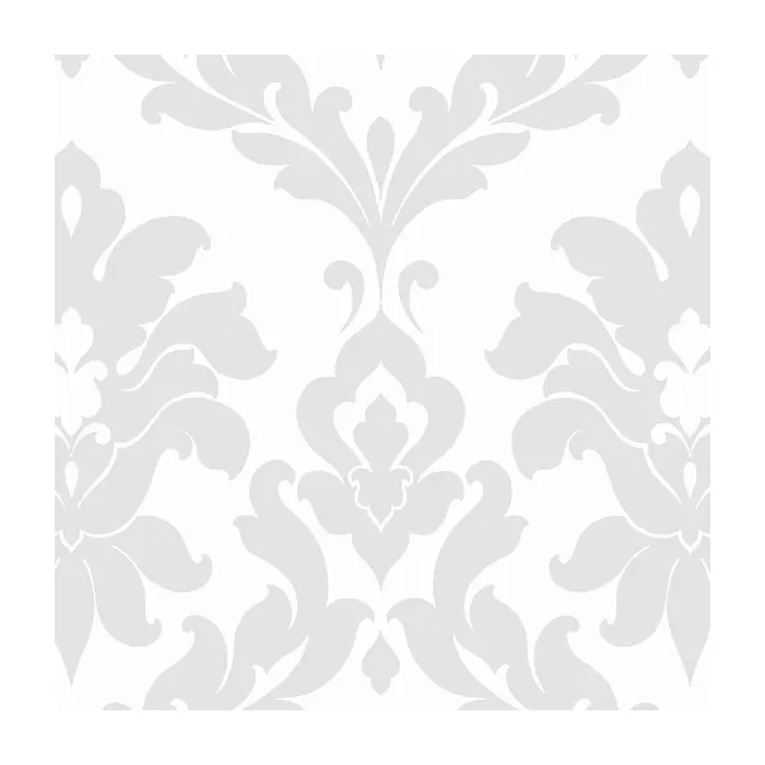 Plaza Damask Wallpaper Grey, White Norwall Wallcovering SD25713