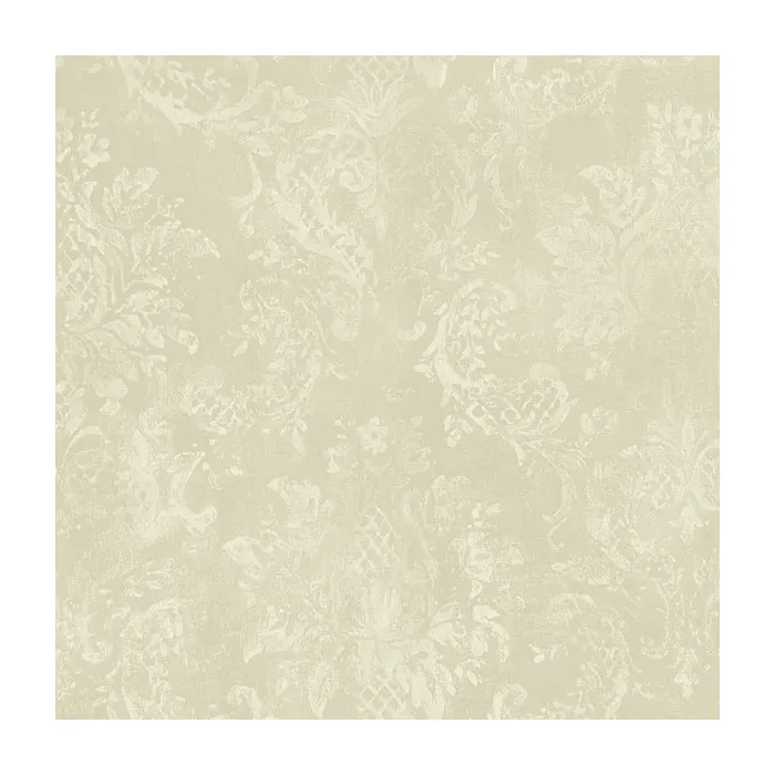 Canvas Damask Wallpaper Green, Cream Norwall Wallcovering SD36104