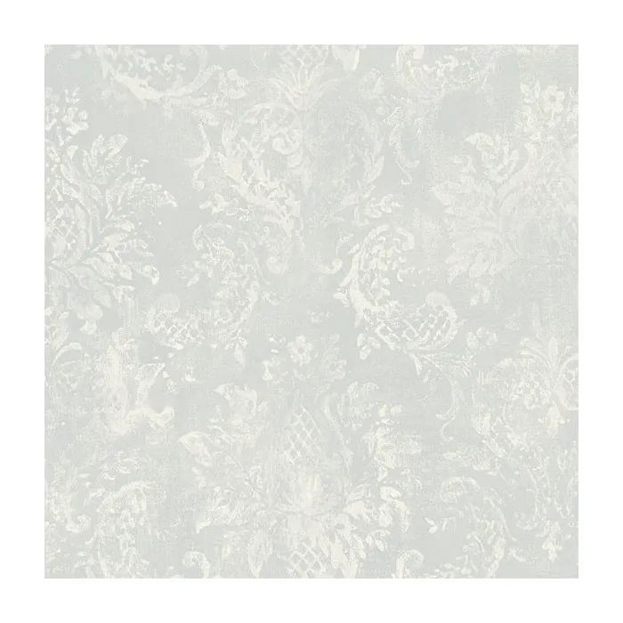 Canvas Damask Wallpaper Blue, Cream Norwall Wallcovering SD36105