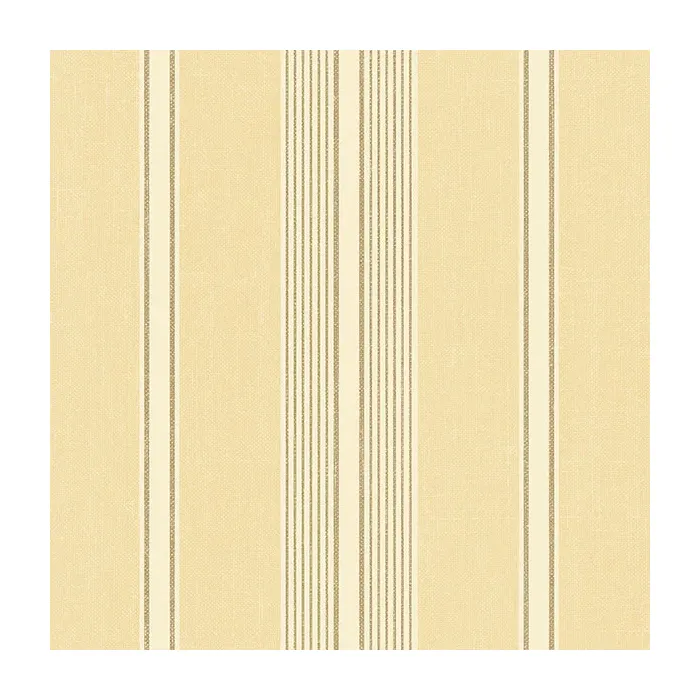Cushion Stripe Wallpaper Yellow, Metallic Gold, Cream Norwall Wallcovering SD36115