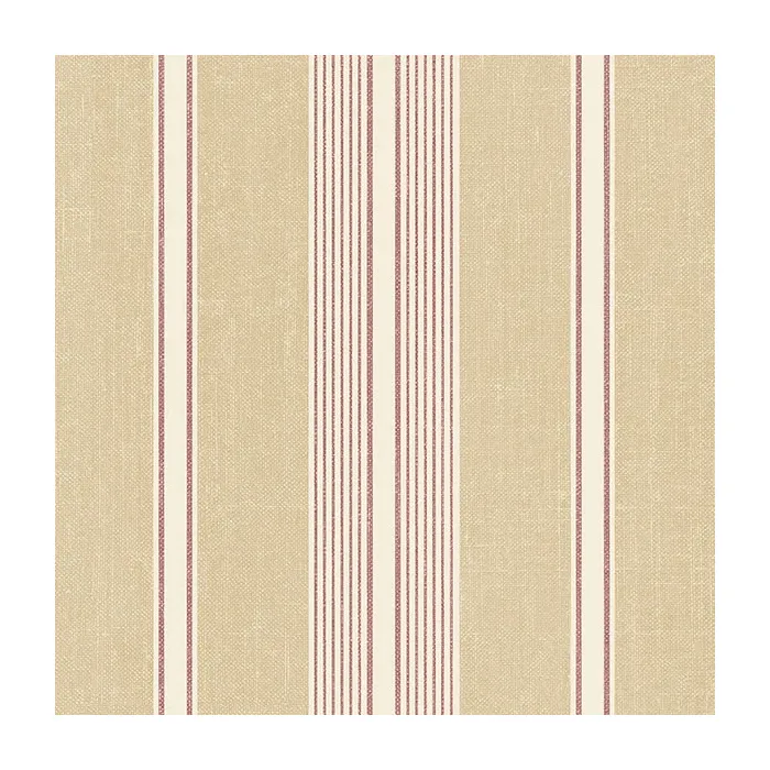 Cushion Stripe Wallpaper Taupe, Red, Cream Norwall Wallcovering SD36116