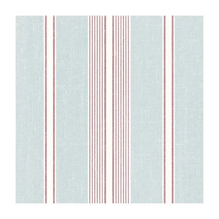 Cushion Stripe Wallpaper Aqua, Red, White Norwall Wallcovering SD36117