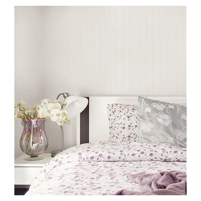3mm Stripe Wallpaper Grey, White Norwall Wallcovering SD36127