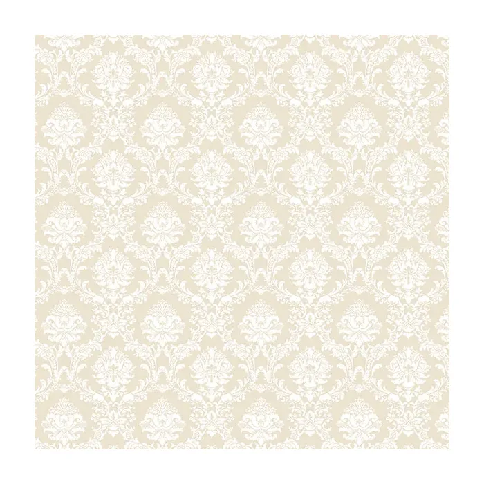 Mini Damask Wallpaper Cream, White Norwall Wallcovering SD36134