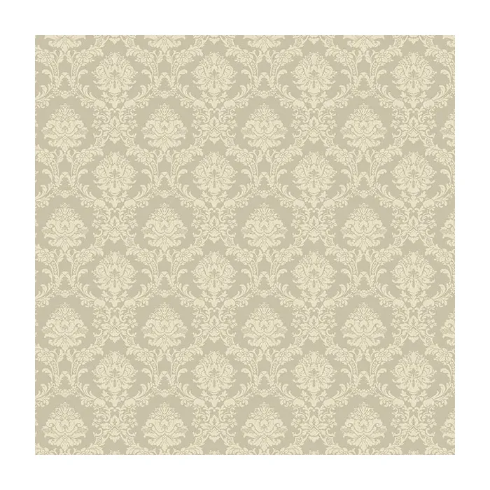 Mini Damask Wallpaper Cream, Metallic Gold Norwall Wallcovering SD36137