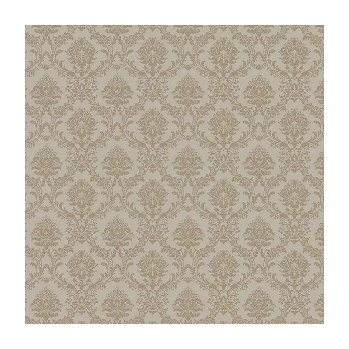 Mini Damask Wallpaper Brown, Metallic Gold Norwall Wallcovering SD36138
