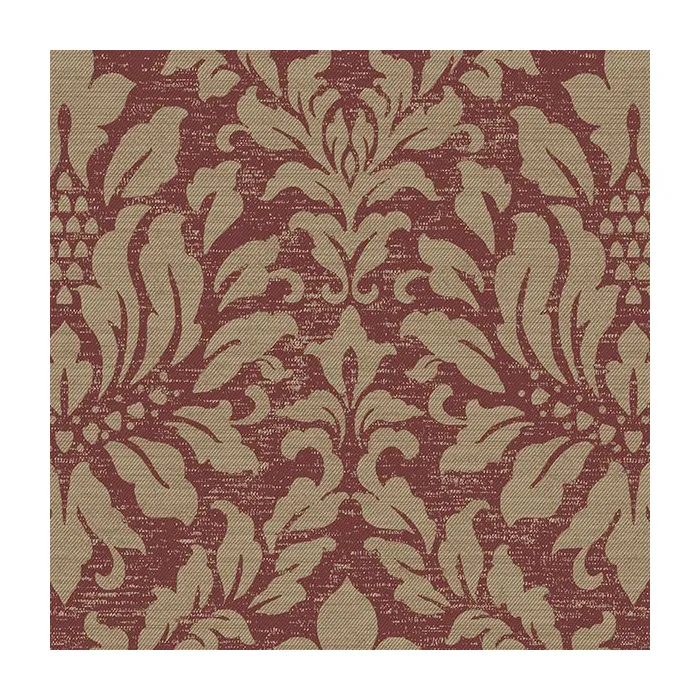 Stitched Damask Wallpaper Red, Metallic Gold Norwall Wallcovering SD36139