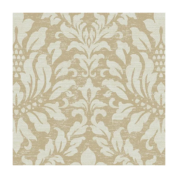 Stitched Damask Wallpaper Light Green, Metallic Gold Norwall Wallcovering SD36140