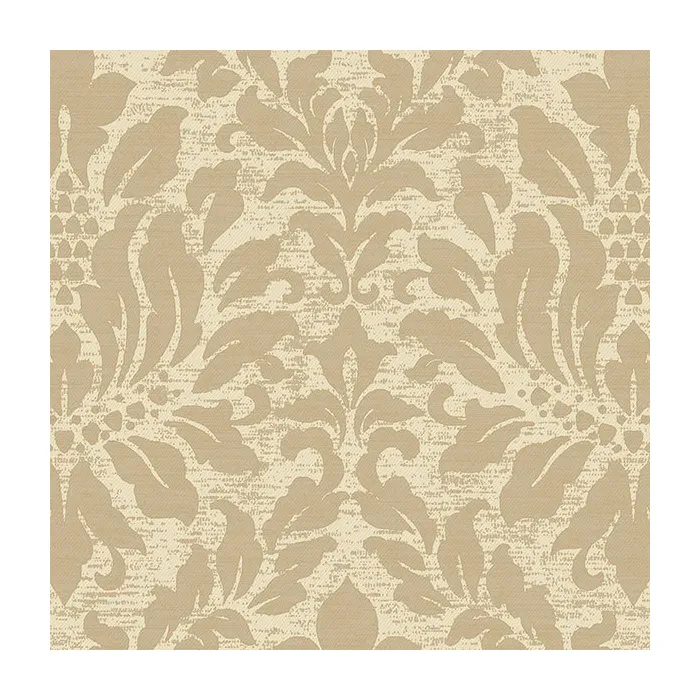 Stitched Damask Wallpaper Cream, Metallic Gold Norwall Wallcovering SD36142