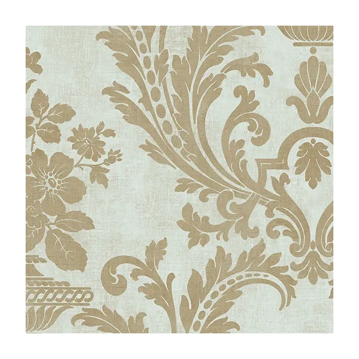 Sari with Texture Wallpaper Light Green, Metallic Gold Norwall Wallcovering SD36155