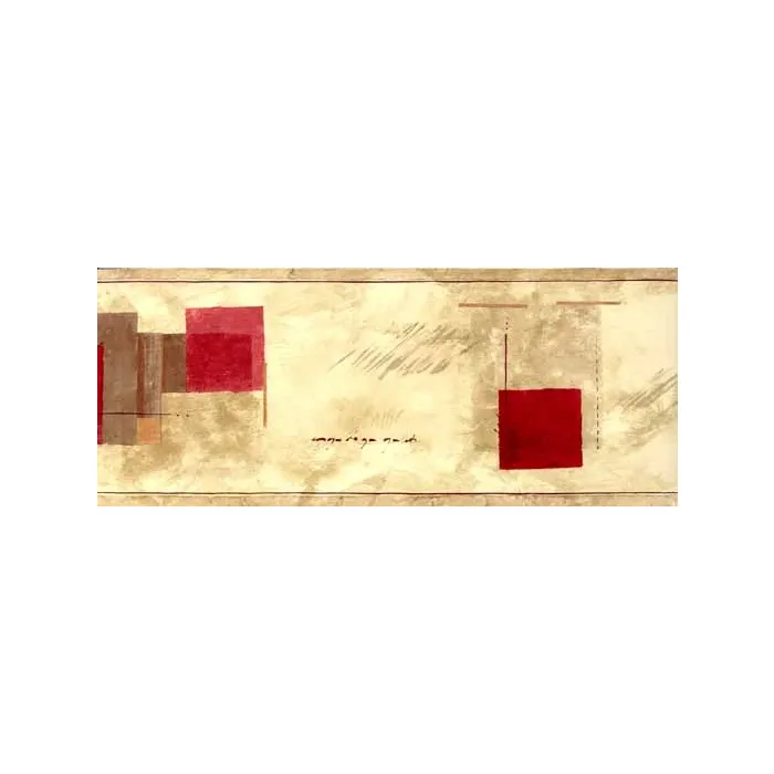 Burgundy Color Block Wallpaper Border SF78343B
