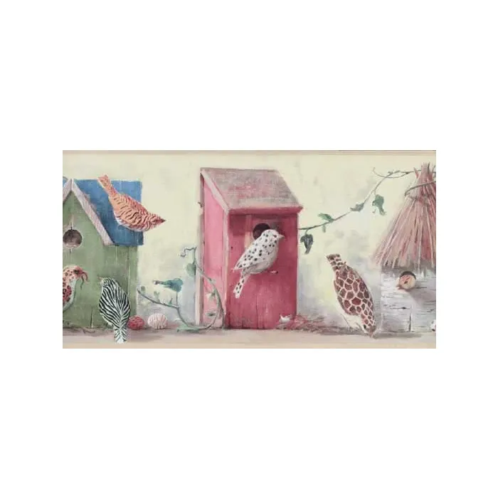 Exoctic Bird and Bird House Border
