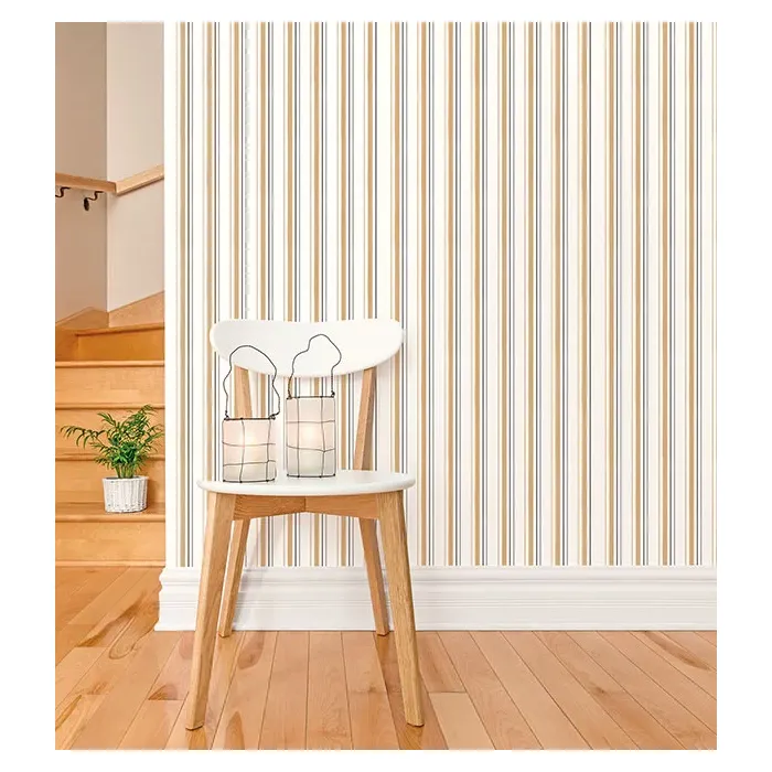 Stripe Wallpaper Black, Beige Norwall Wallcovering SH34505