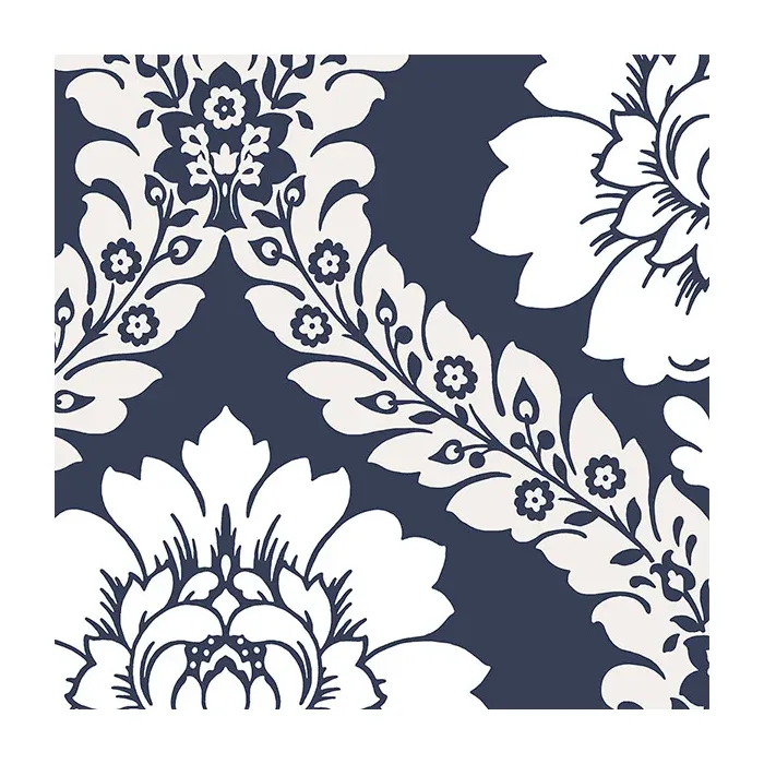 Daisy Damask Wallpaper Navy Norwall Wallcovering SH34516